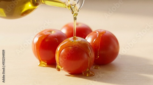 Golden oil gracefully casca...