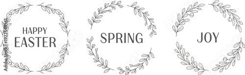 Elegant floral wreath designs for easter and spring celebrations greeting cards