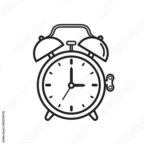 Classic Analog Alarm Clock Illustration Symbolizing Time and Wakefulness.