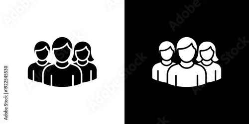 Black and white of three people group silhouette