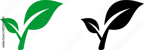 Green plant sprout vector icon growth nature ecology organic botanical seedling