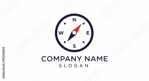 Compass Navigation Direction Logo Design Template.