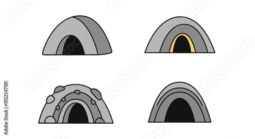 Cave Roof Line art contemporary color design vector
