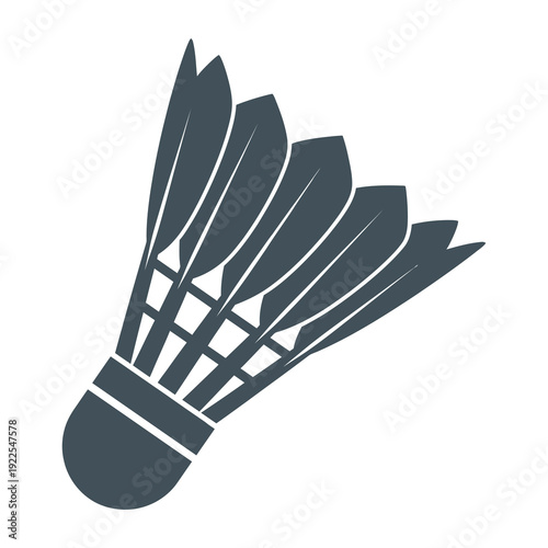 Gray Badminton Shuttlecock Isolated on White Background.