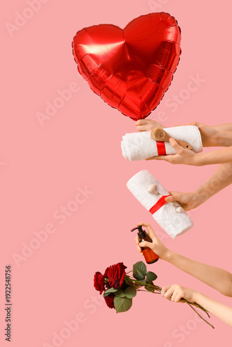 Female hands with spa suppl...