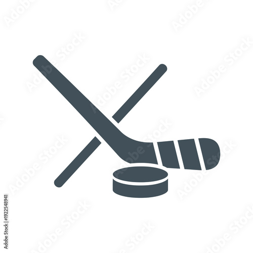 Hockey Sticks and Puck Illustration Design.