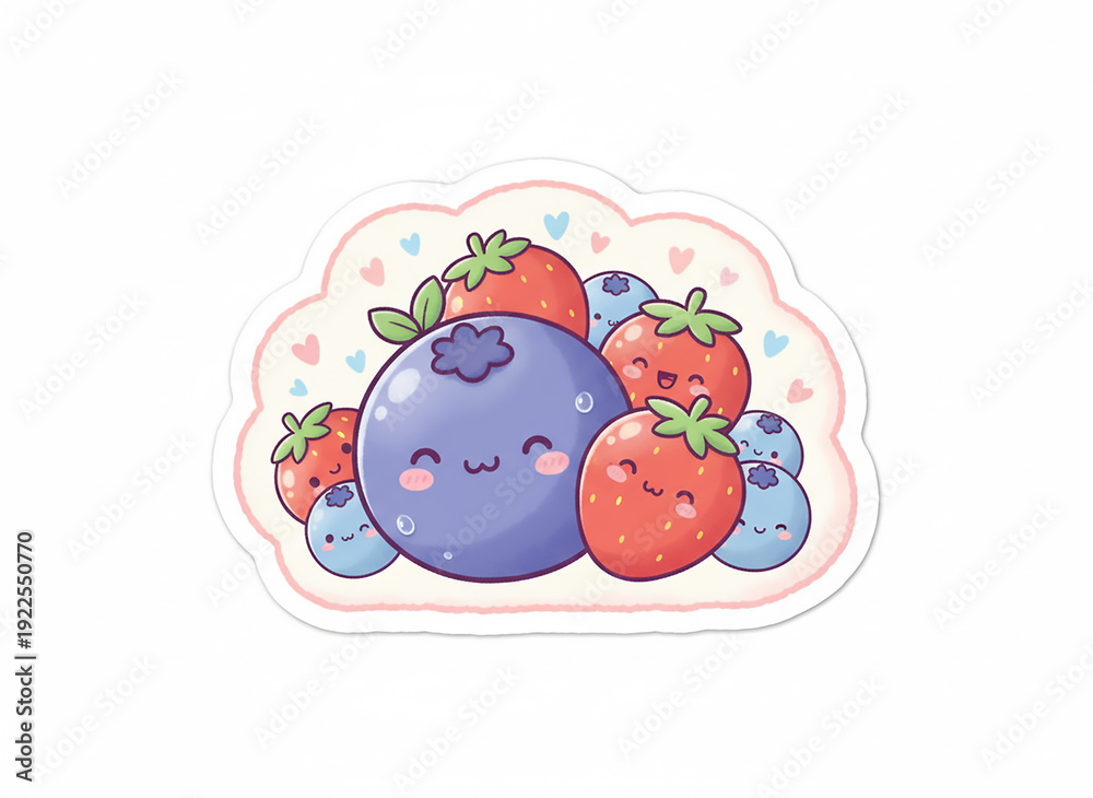 Fototapeta premium vector illustration of a strawberry, blueberry, and berry