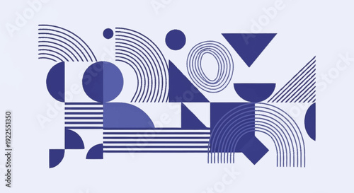 Geometric Shapes and Lines Composition.