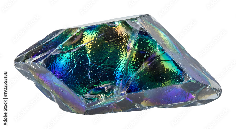 Obraz premium Iridescent Glass Crystal Object Transparent Background