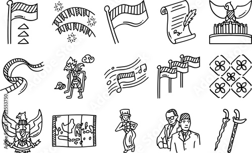 Indonesia Independence Day Celebration - Vector Illustration