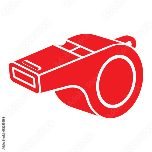 Red Whistle Icon Illustration.
