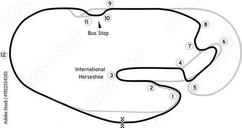 Daytona International Motor Speedway Shape Street Racing Track Circuit Labelled Outline Vector