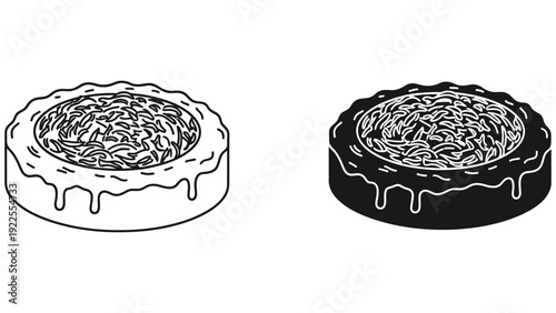 hand drawn vector illustration of cupcake