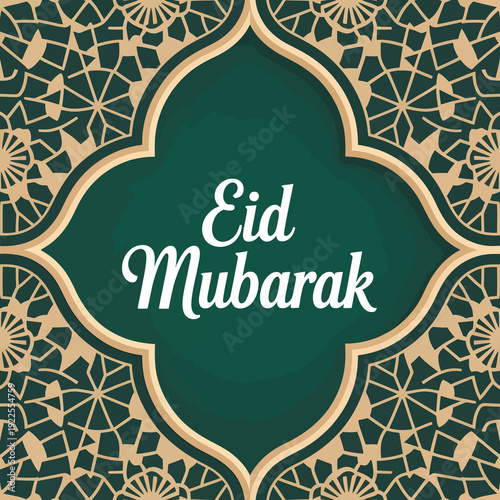 Eid Mubarak premium vector illustration greeting card and template. 