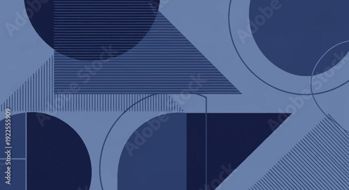 Geometric Shapes in Various Blue Tones.