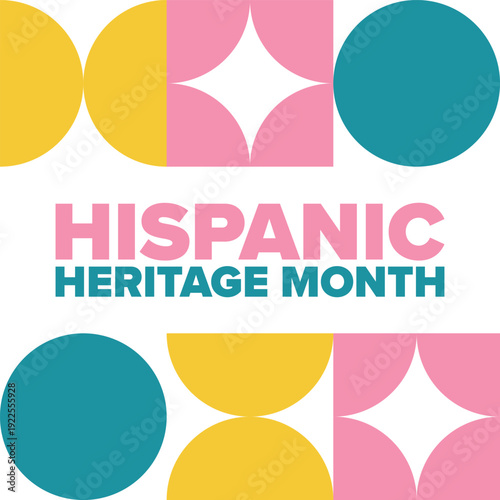 National Hispanic Heritage Month in September and October. Hispanic and Latino Americans culture. Celebrate annual in United States. Poster, card, banner and background. Vector illustration