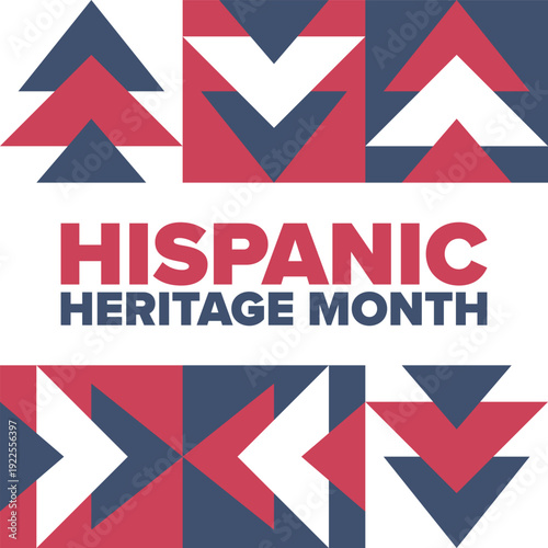 National Hispanic Heritage Month in September and October. Hispanic and Latino Americans culture. Celebrate annual in United States. Poster, card, banner and background. Vector illustration