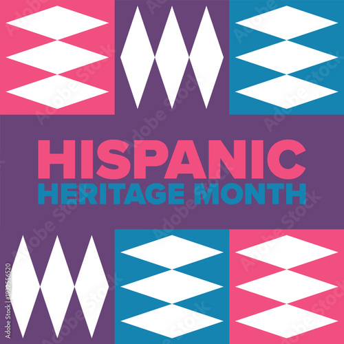 National Hispanic Heritage Month in September and October. Hispanic and Latino Americans culture. Celebrate annual in United States. Poster, card, banner and background. Vector illustration