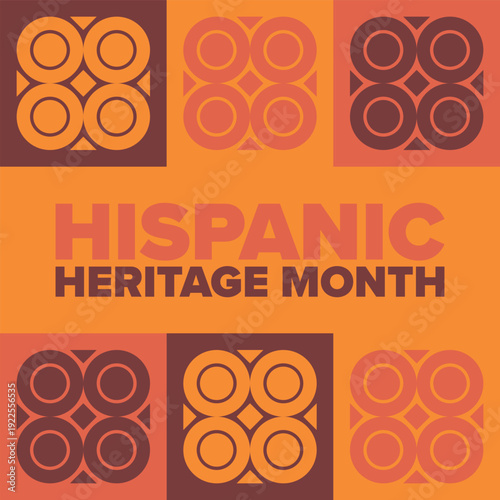 National Hispanic Heritage Month in September and October. Hispanic and Latino Americans culture. Celebrate annual in United States. Poster, card, banner and background. Vector illustration