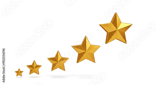 Golden Stars Ascending: A captivating display of golden stars of varying sizes, gracefully ascending upwards, against a simple backdrop, symbolizing growth and achievement.