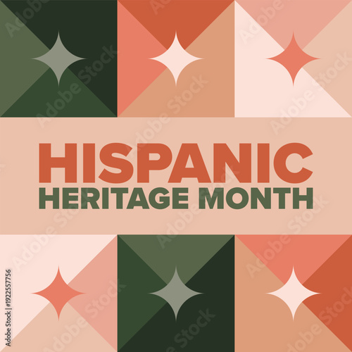 National Hispanic Heritage Month in September and October. Hispanic and Latino Americans culture. Celebrate annual in United States. Poster, card, banner and background. Vector illustration