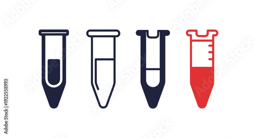 Centrifuge Tube Line colorful shape vector illustration