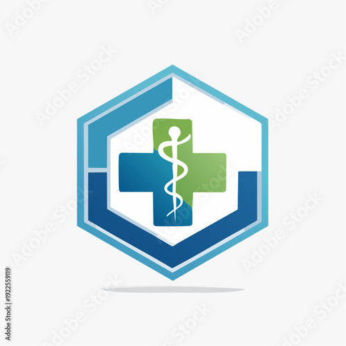 Medical and Health Care Services Icon with Caduceus Symbol