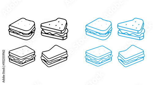 Sandwich Food Icon Vector Set