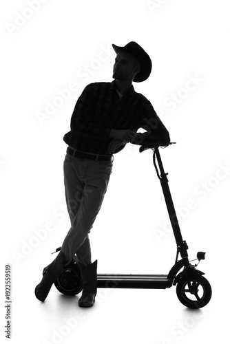 Silhouette of cowboy with e...