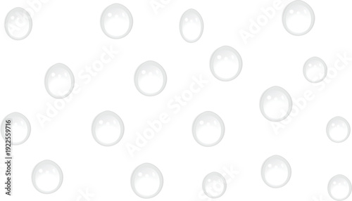 Water bubbles or drops on a transparent background, perfect for design projects and overlay effects.