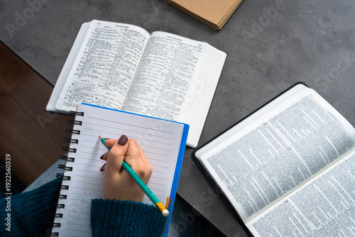 Bible Reading And Spiritual Study Concept