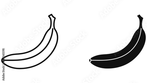 vector illustration of a banana on white