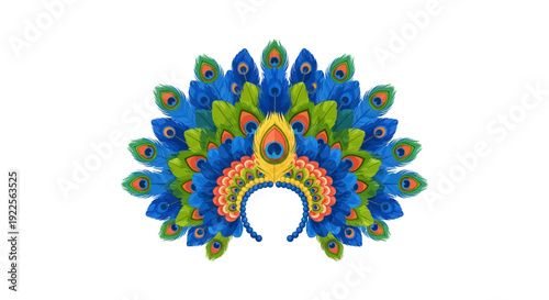 Vibrant Peacock Feather Display with Colorful Patterns and Intricate Details