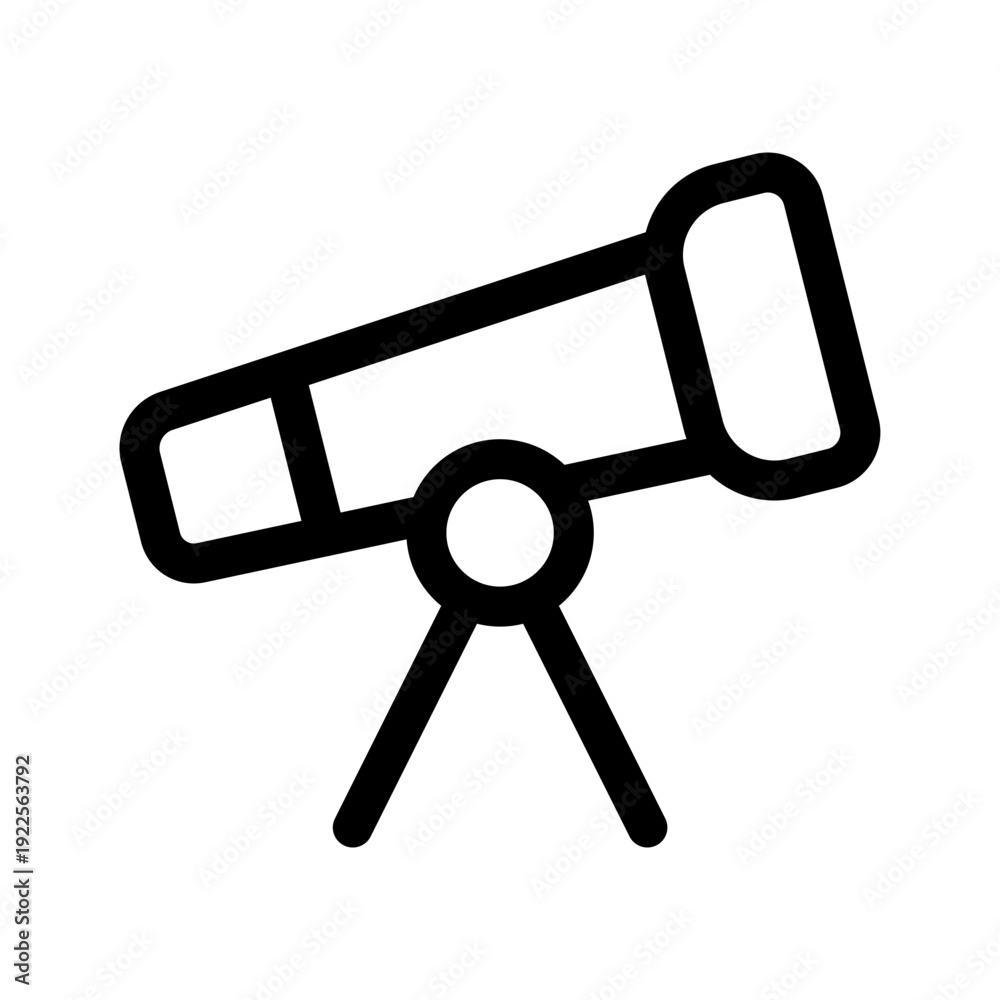 Obraz premium Modern Telescope UI Icon Vector - Digital Discovery, Visionary Search, and Astronomy Exploration Interface Symbol