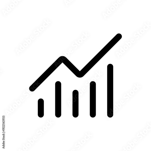 Modern Statistics Growth UI Icon Vector - Digital Data Analytics, Financial Chart, and Business Success Symbol