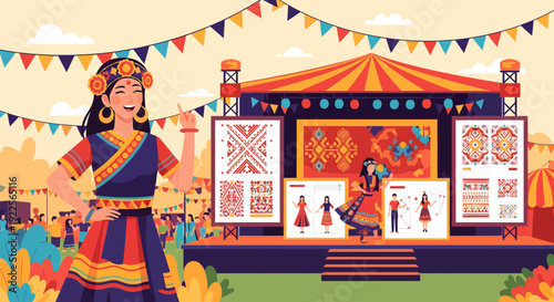 A beautiful woman in traditional attire celebrating cultural heritage.