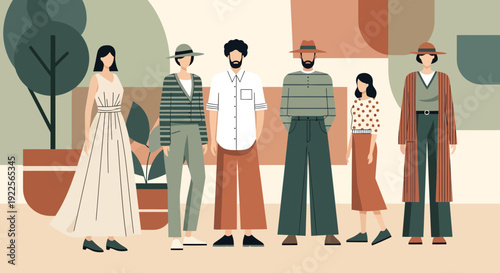 Diverse group of people showcasing various fashion styles.