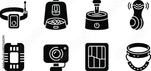 Icon set of various electronic devices and gadgets for technology and innovation concepts