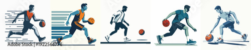 Vector Illustration of a Man Playing Basketball