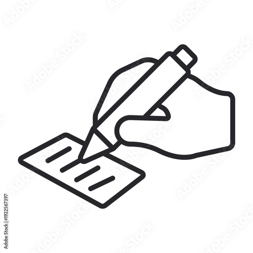 writing icons outline and Flat Style,transparent background