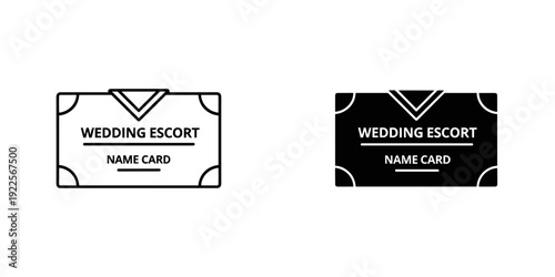 Elegant Wedding Escort Name Card Template with Minimalist Black and White Design for Invitations