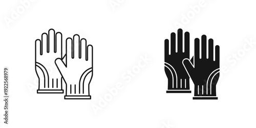 Hand gesture icons voting decision yes no black white line art illustration isolated vector