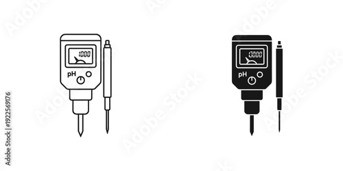 Digital pH meter testing water quality with probes in professional laboratory setting isolated on white