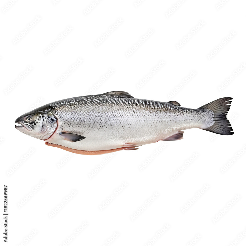 Obraz premium A large silver fish with a black background