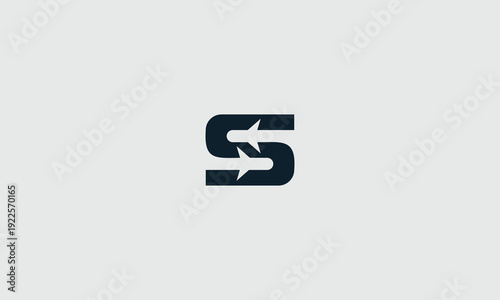 Modern abstract vector graphic design of the letter s incorporating opposing horizontal arrows suggesting speed or exchange