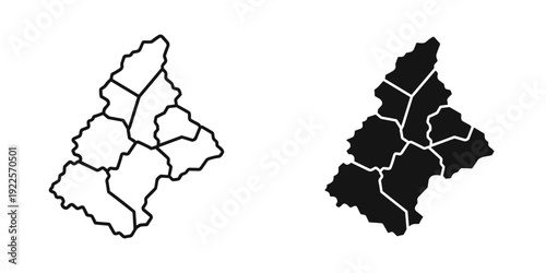 Abstract puzzle pieces and jigsaw shapes in black and white minimalist design for problem solving concept