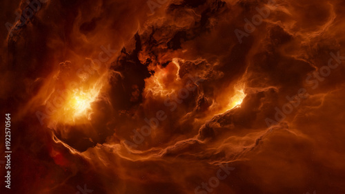 Tableau sur toile Abstract space background with nebula. 3D Rendering