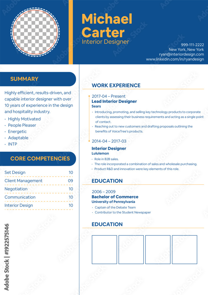 Obraz premium resumes creative and handmade design template