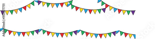 Happy Holi Festival Celebration with Colorful Pennant Flags, Vibrant Decorative Bunting, Bright Festive Artwork, and Joyful Cultural Illustration