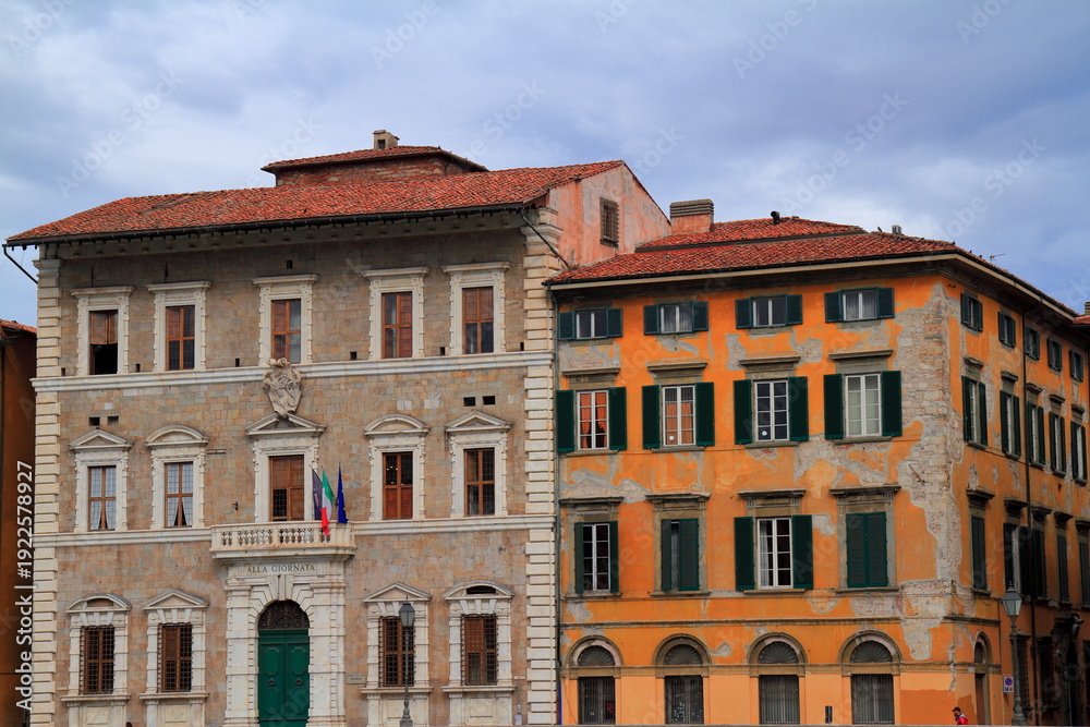 Fototapeta premium The historic medieval center of the Italian town of Pisa, Italy, in the Siena Province of the region of Tuscany